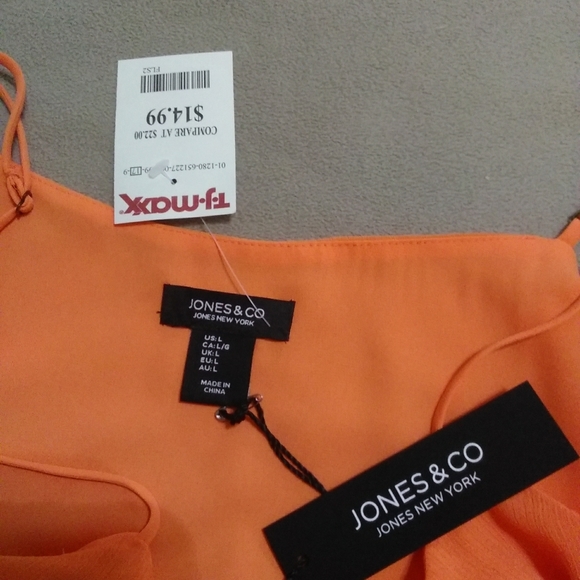 NWT orange sleeveless top by Jones & Company. - Picture 5 of 11
